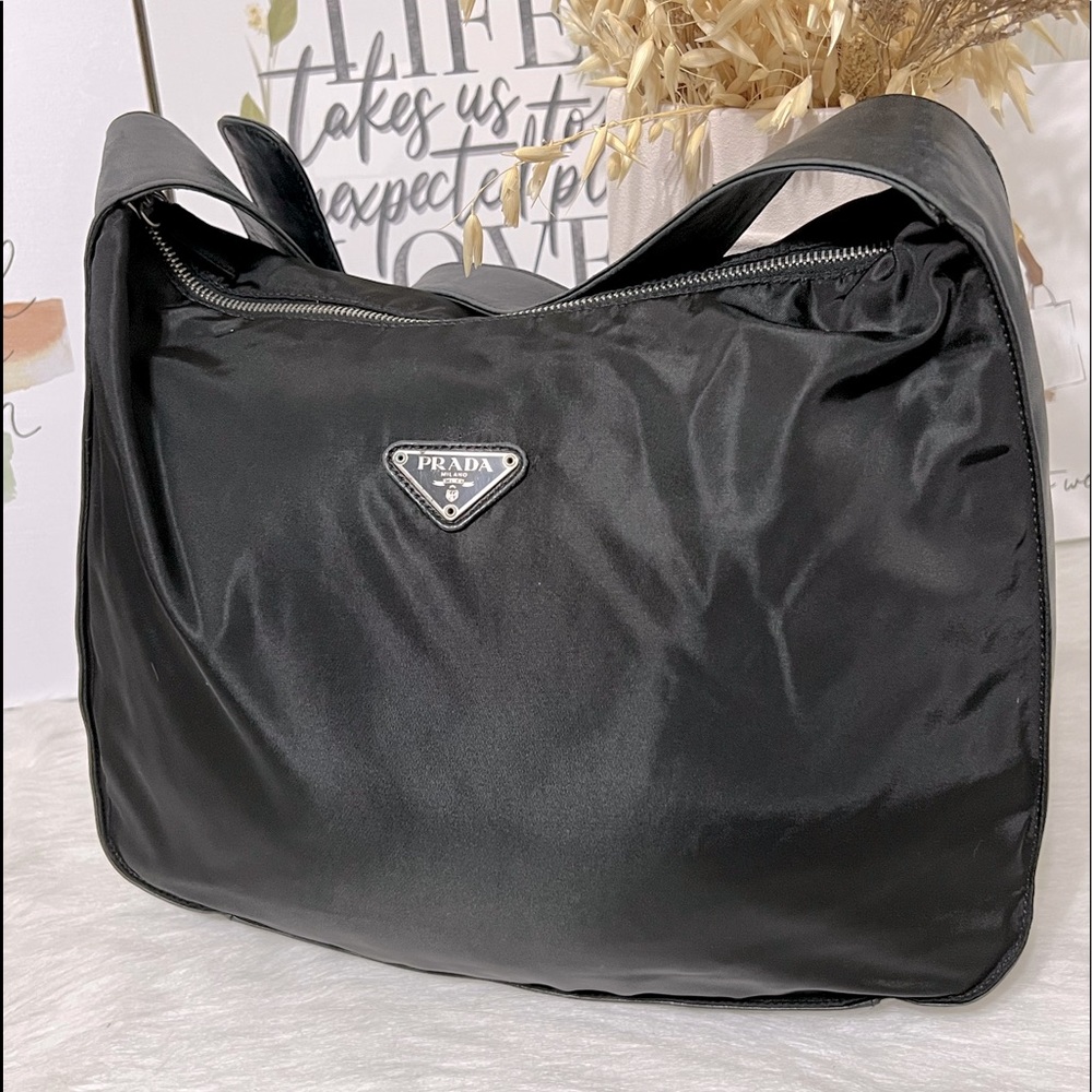 Authentic Prada adjustable strap shoulder bag black